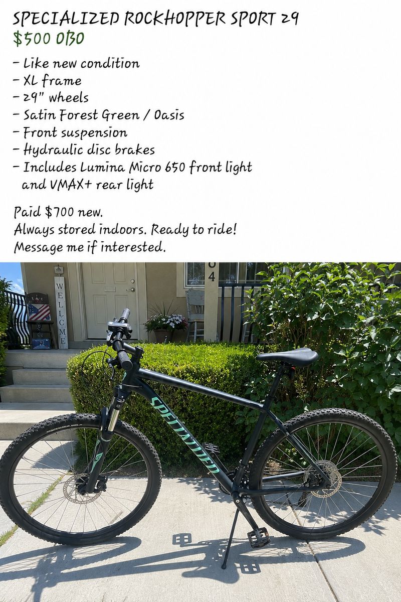 Specialized Hardtail Mountain Bike with Shimano Disc Brakes & SR Suntour XCM Fork
