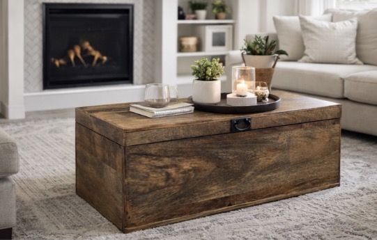Solid Mango Wood Storage Chest / Coffee Table