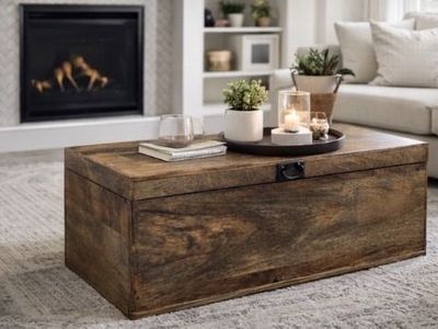 Solid Mango Wood Storage Chest / Coffee Table
