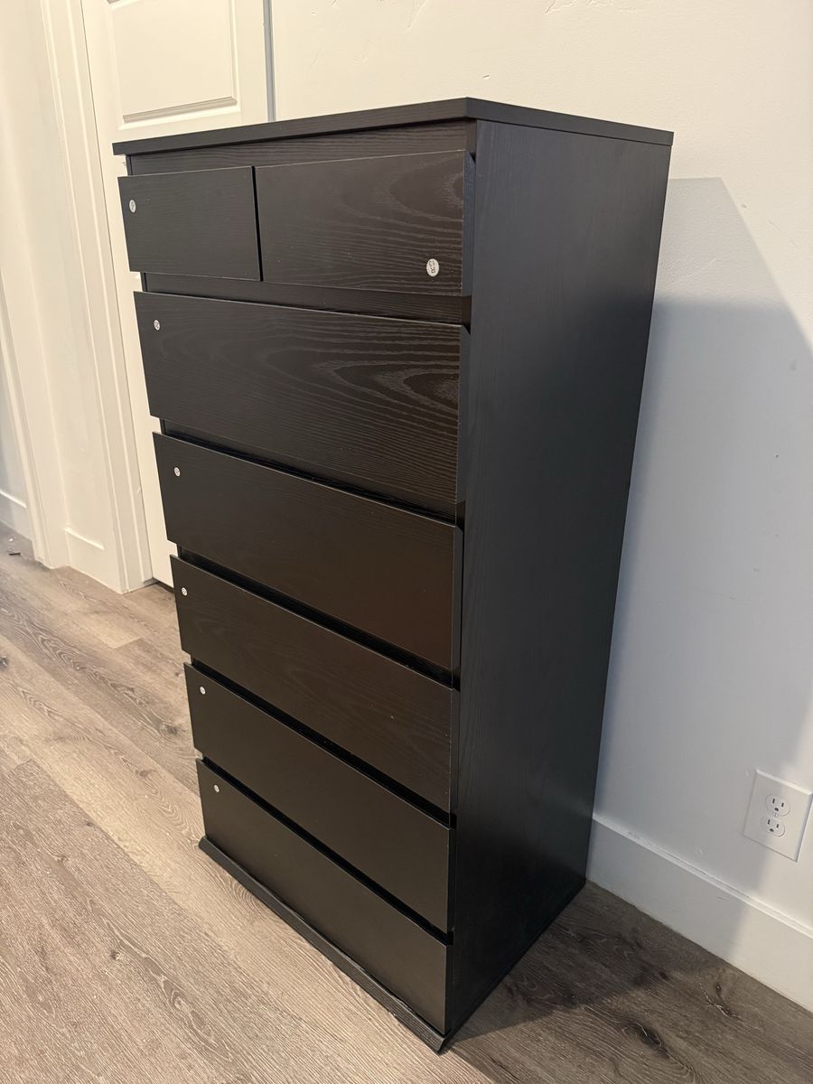 Brand New Black Tall 7 Drawer Dresser for Bedroom