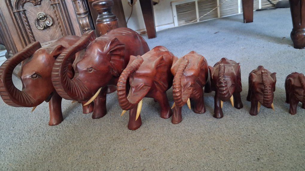 wooden elephants