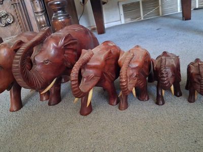 wooden elephants