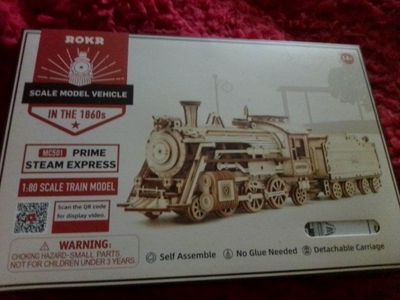 ROKR MC501 Prime Steam Express 1:80 Scale Model Train Kit - Self Assemble, No Glue
