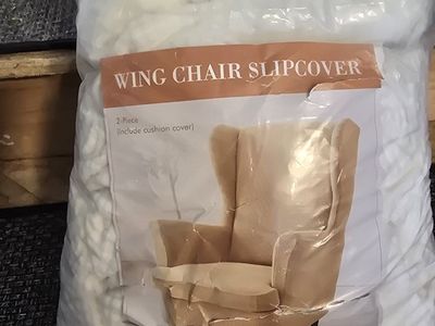 2 Piece White Chair SlipCover