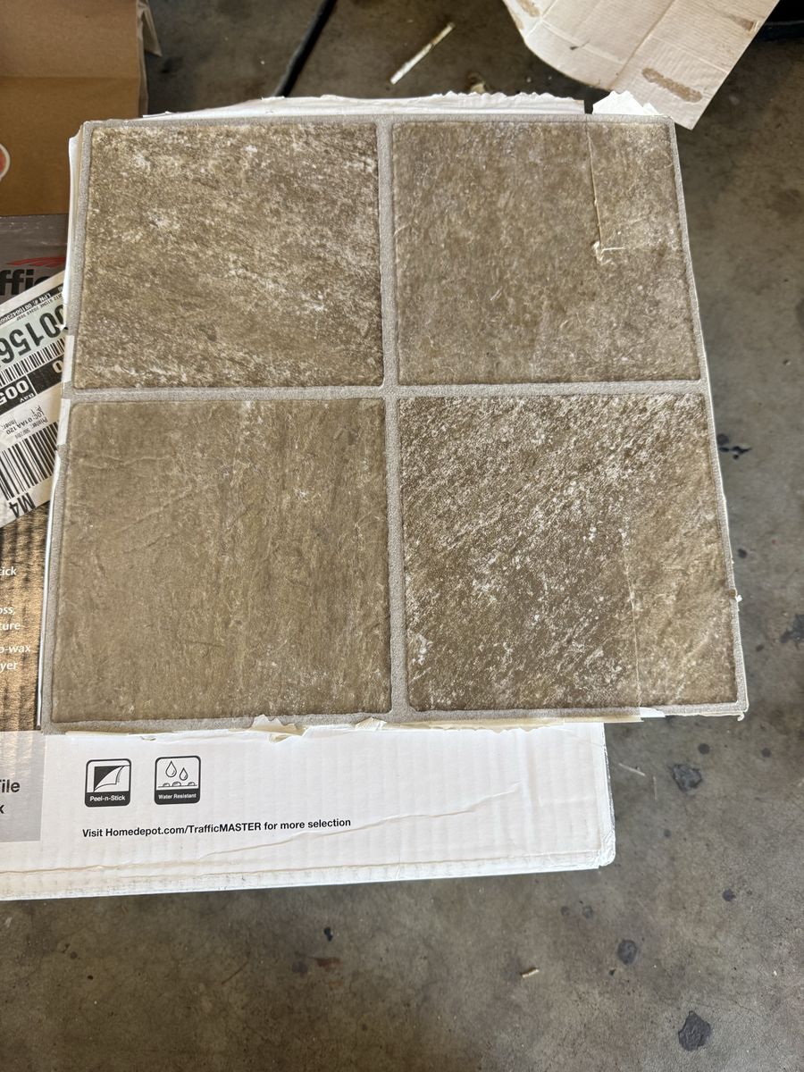 TrafficMASTER Quartz Stone 12x12in Self-Stick Vinyl Tile - 30 sq ft Box. A total of 90+ tiles