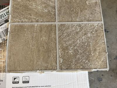 TrafficMASTER Quartz Stone 12x12in Self-Stick Vinyl Tile - 30 sq ft Box. A total of 90+ tiles