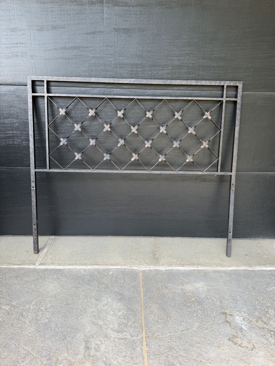 Queen Size Wrought Iron Lattice Headboard – Bronze Finish