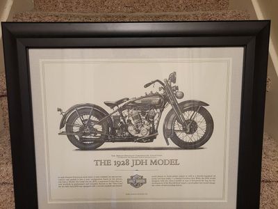 Framed Harley-Davidson Cornerstone Collection 1928 JDH Model Print Wall Art