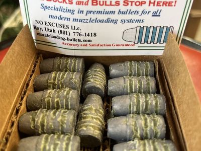 No Excuses Bullet Mfg .50 Caliber 460 Grain Muzzleloading Bullets - Box of 50