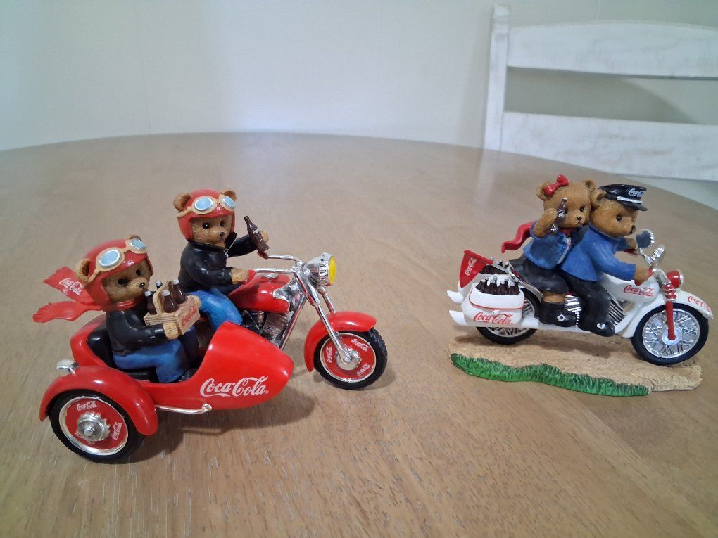 Coca-Cola "On The Go" Collectible Figurines - Bear Riders on Motorcycles, Limited Edition
set of 2
