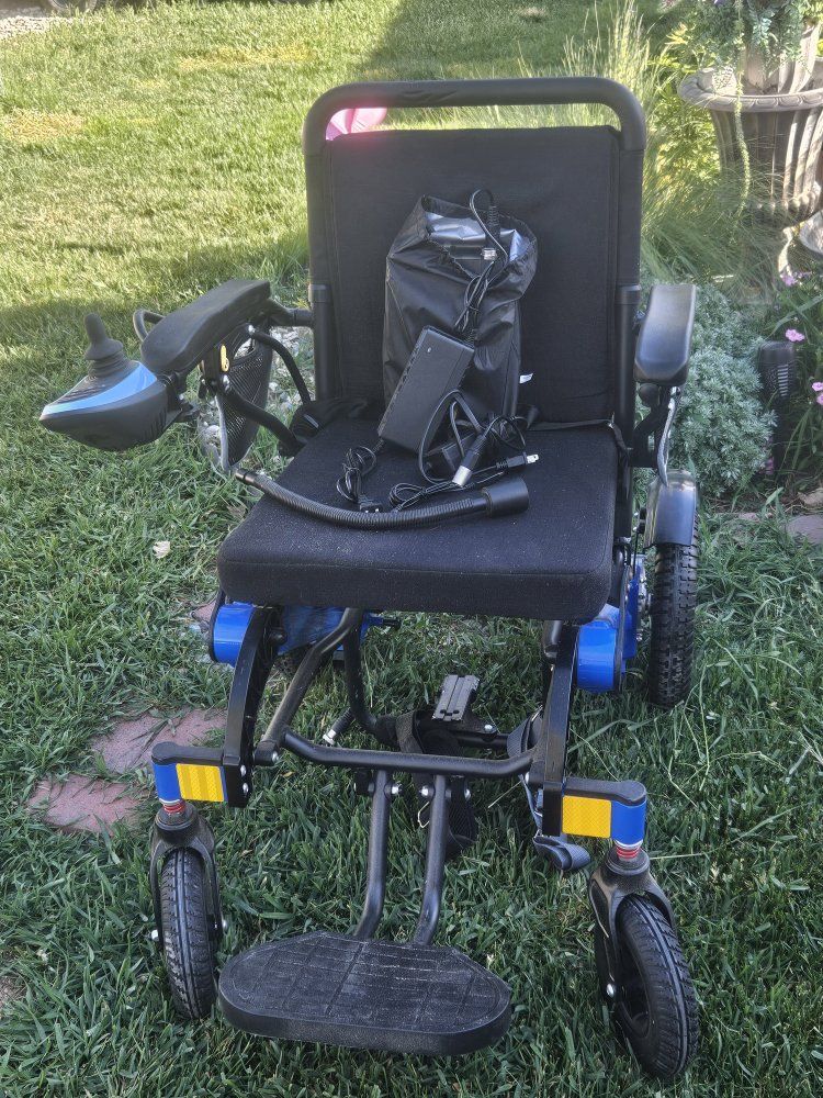 Electric Wheelchair Portable Mobility Scooter Lightweight Foldable Blue Black