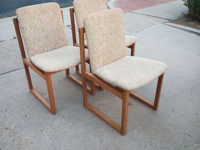 Set of 3 Vintage Danish Teak Dining Chairs