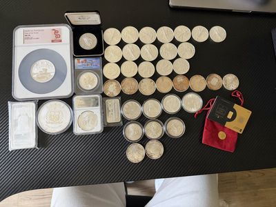 Silver and gold coins