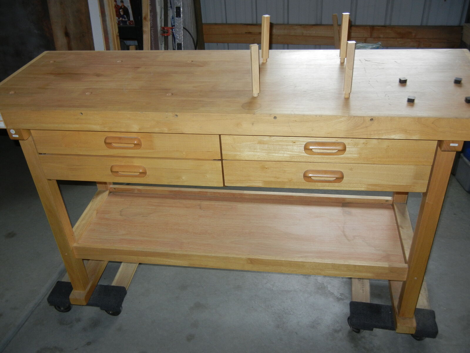 Hardwood 4 Drawer Workbench