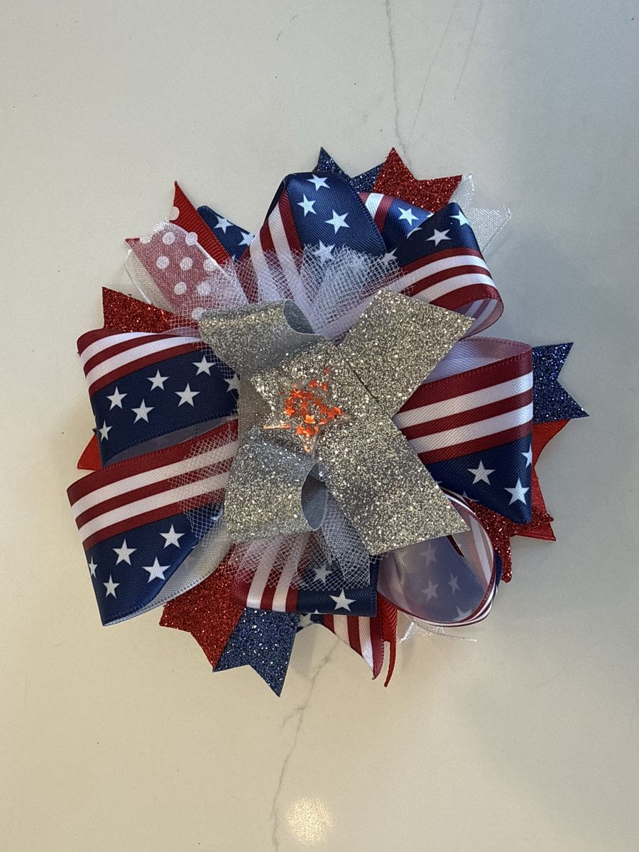 Homemade Craft Hair Bows - Patriotic