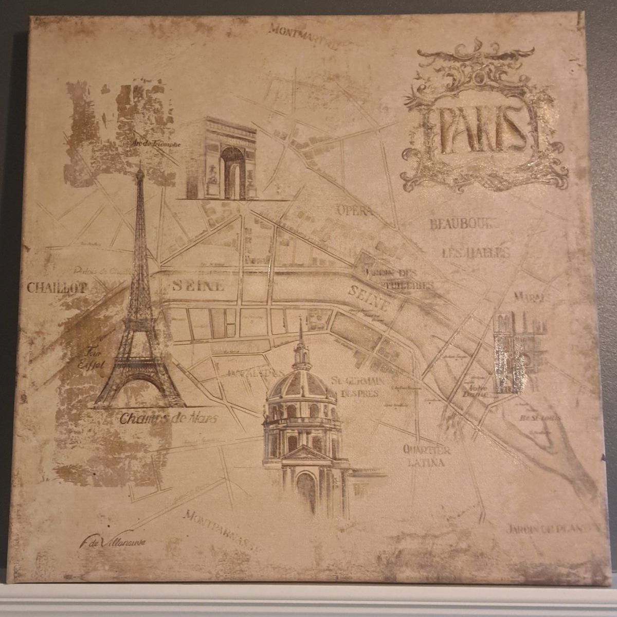 Paris Map Canvas Picture