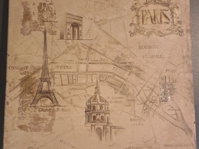 Paris Map Canvas Picture