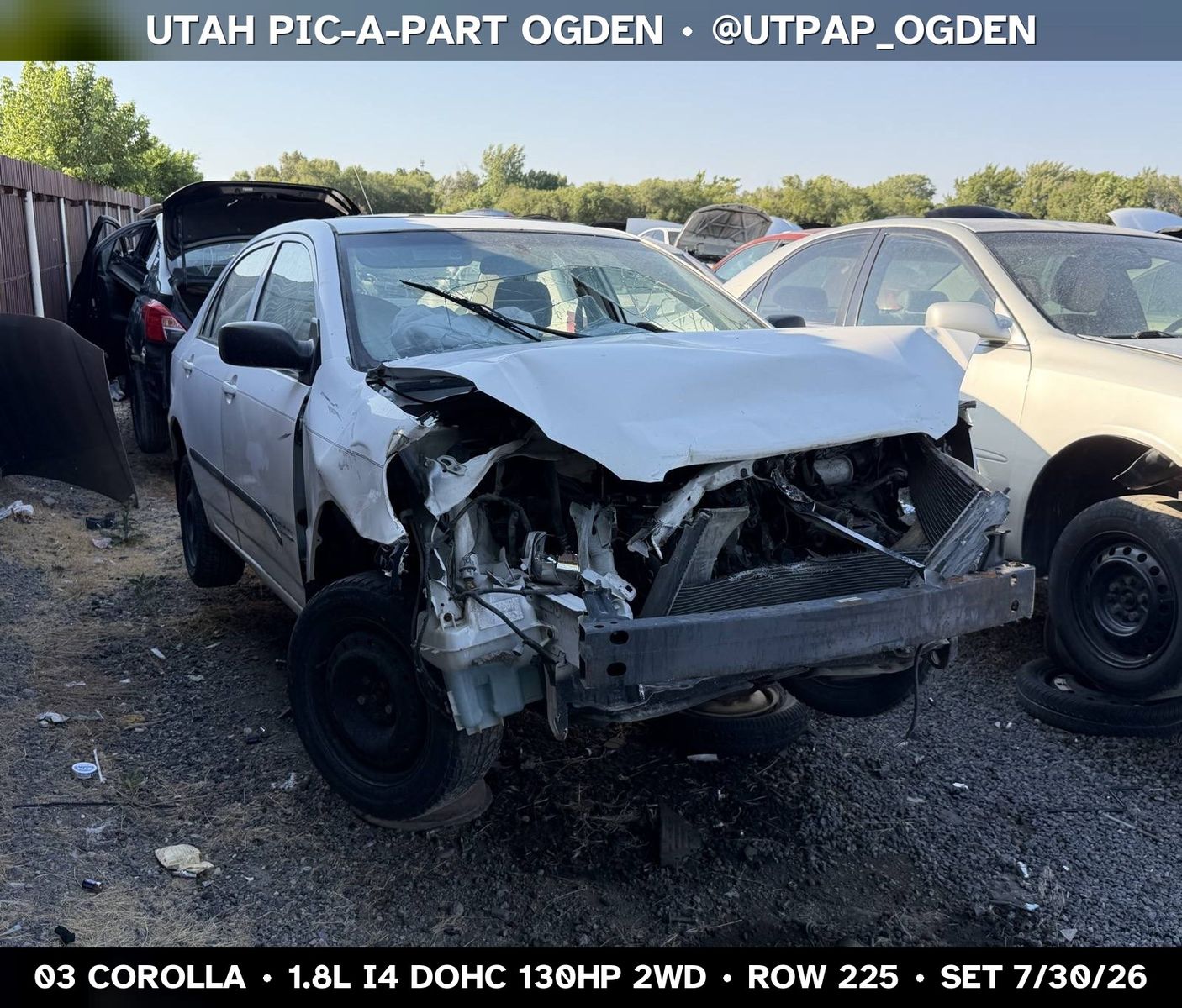 Just In! 2003 Toyota Corolla Parts - UTPAP Ogden