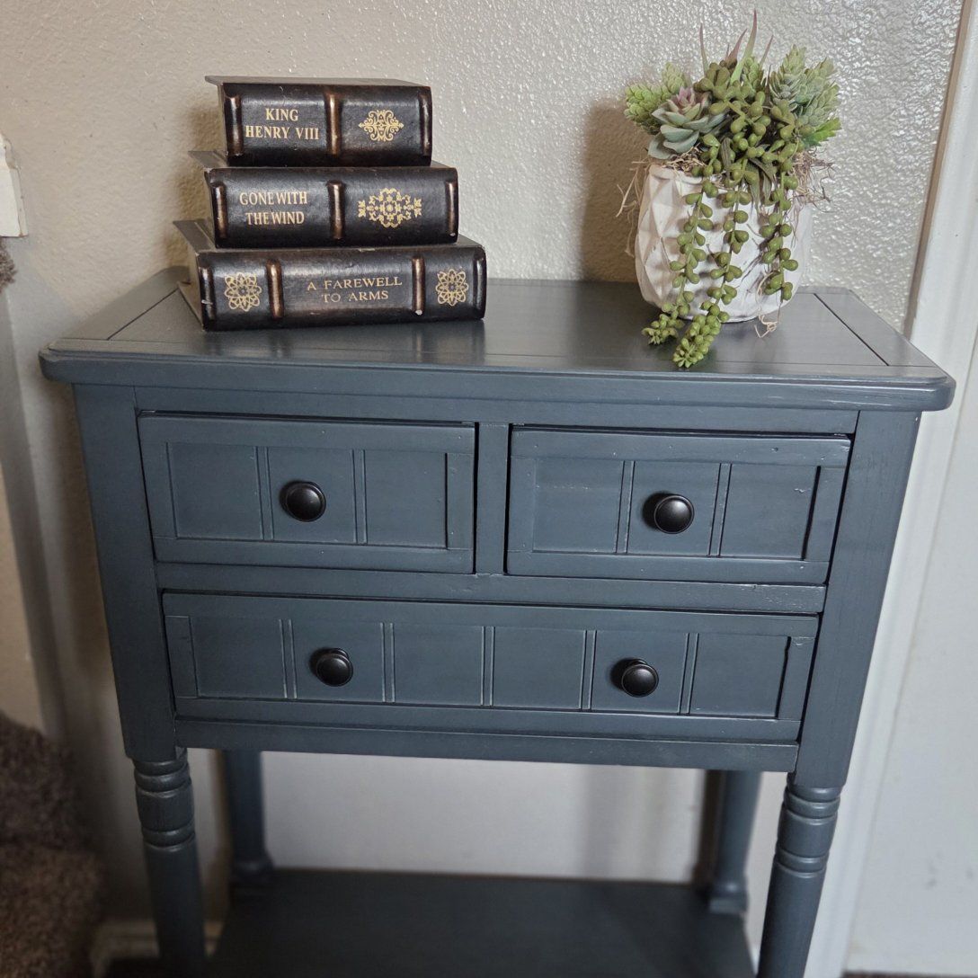 24" Wood Console Table with 3 Drawers