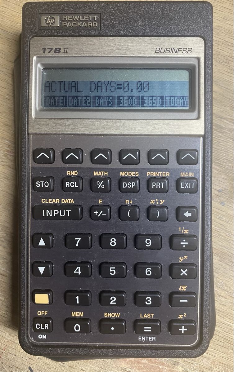 Hewlett Packard HP 17BII Business Financial Calculator - 1987