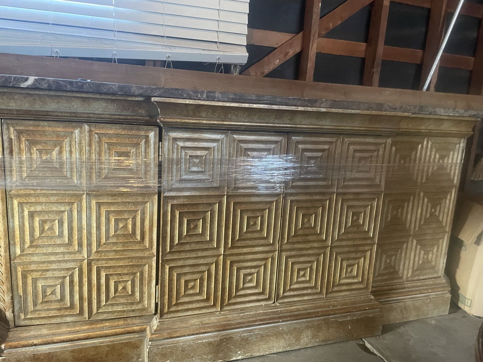 Vintage Hutch with Drawers Inside Of The Doors