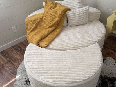 New 74.6" Boneless Chaise Lounge Chair & Ottoman