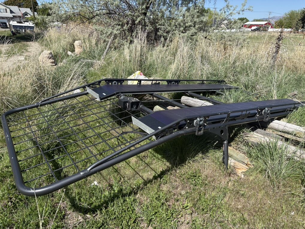 Custom Built Truck Boat Rack with Solar Panels