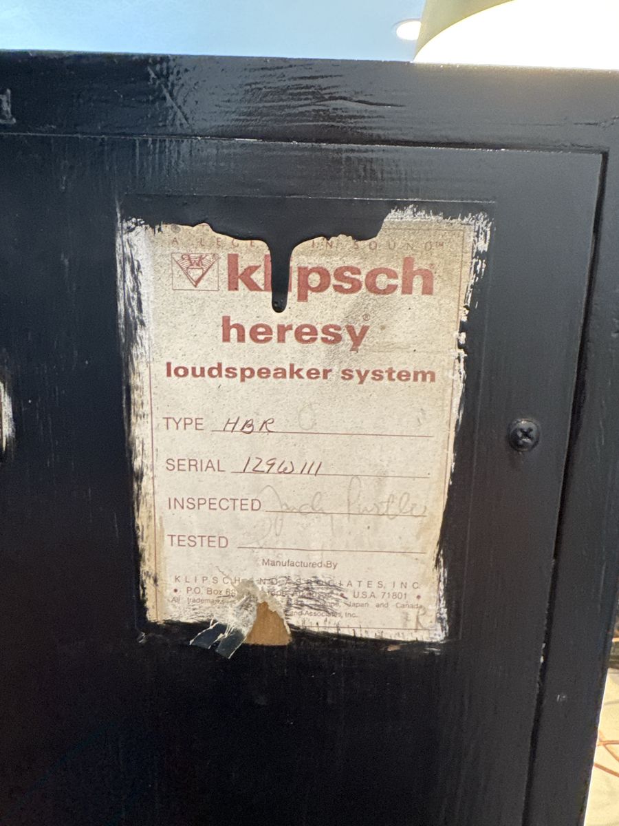 Vintage Audio Lot: Klipsch Heresy Speakers HBR with Kenwood KR-8050 Receiver & Klipsch KSW 12 Subwoofer