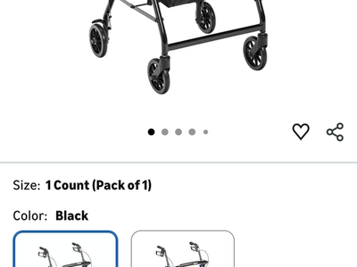 Drive Medical Aluminum Rollator Walker - Fold Up & Removable Back