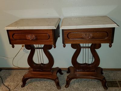 Marble-top night stands