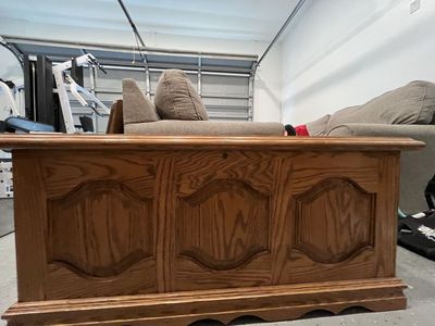 Wooden Cedar Storage Chest Blanket Box