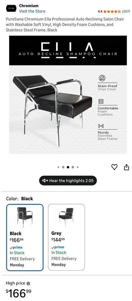 Chromium Auto Reclining Salon Chair