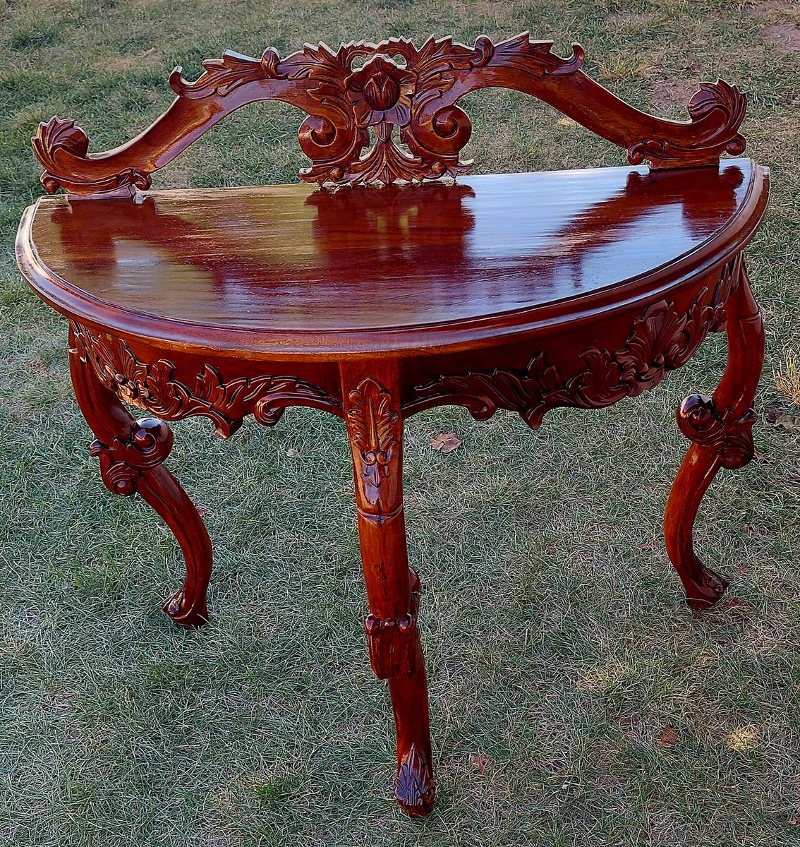 Gorgeous Mahogany Rococo Style Console Table