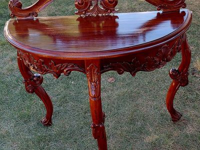 Gorgeous Mahogany Rococo Style Console Table