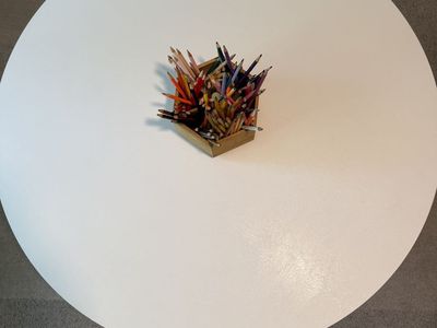 Round white IKEA table