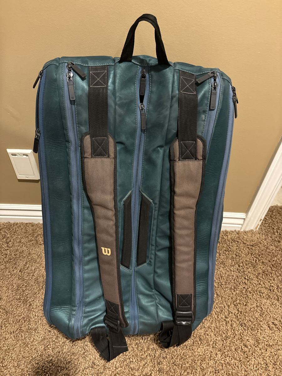 Wilson Tennis Racket Bag Backpack Teal Brown