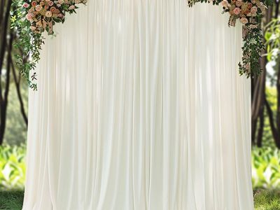 NEW 30x10ft Wrinkle Free Ivory Backdrop Curtain for Parties Soft Fabric Drapes Wedding Ivory Curtain Backdrop 6 Panels