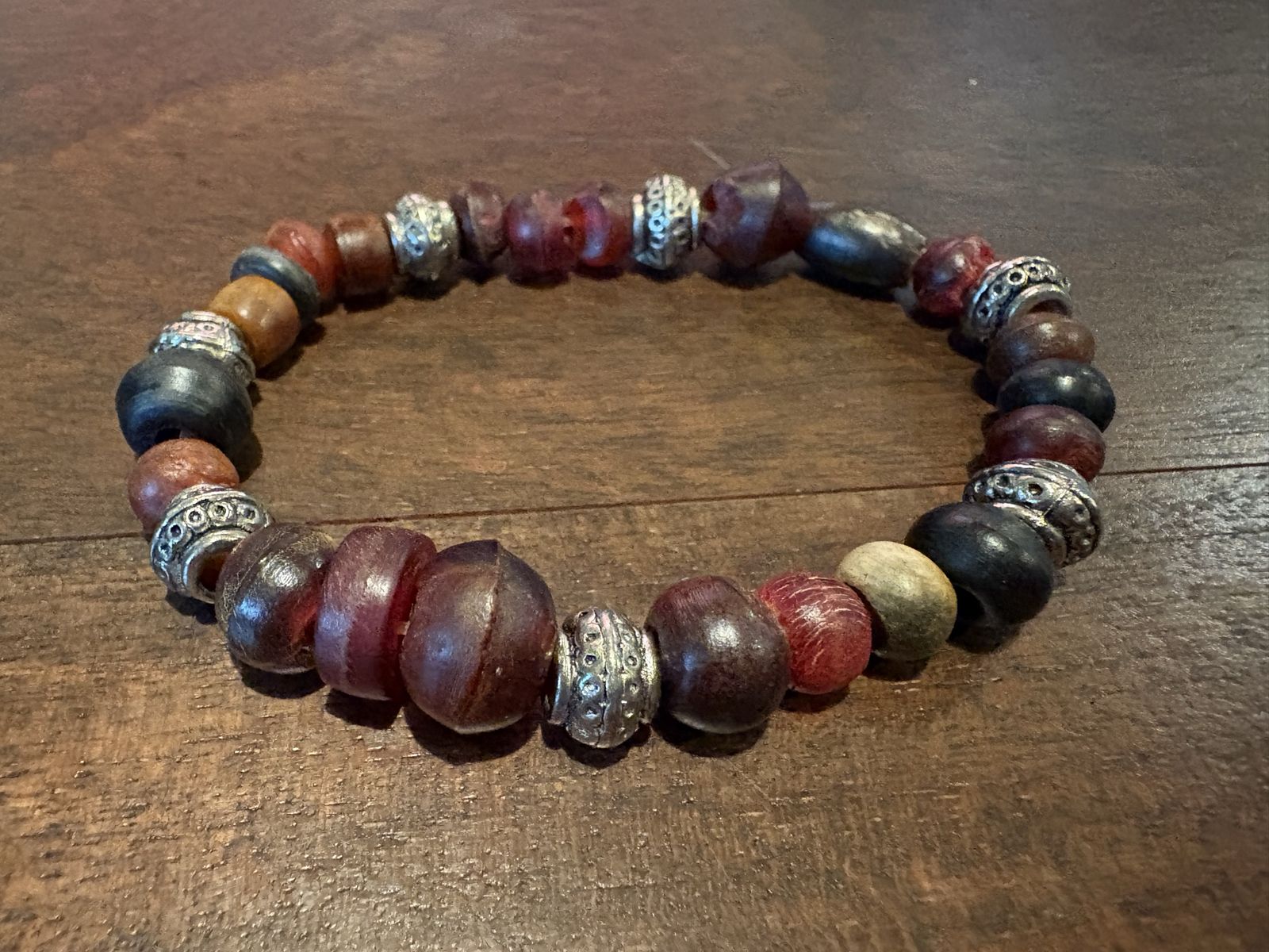 Vintage Beaded Bracelet on Old Elastic