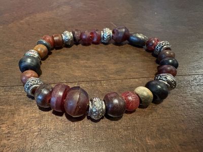 Vintage Beaded Bracelet on Old Elastic