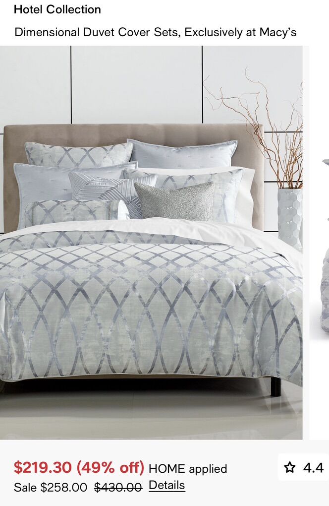 Queen/Full Macys Blue Hotel Duvet