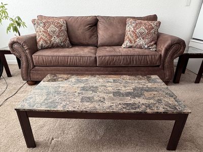 Dark brown Coffee table and 2 end tables