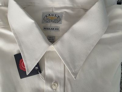 Eagle Shirtmakers 80's Two Ply Pinpoint Cotton Dress Shirt 16 1/2 34-35