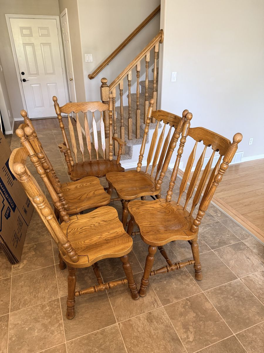 Wooden dining room chairs