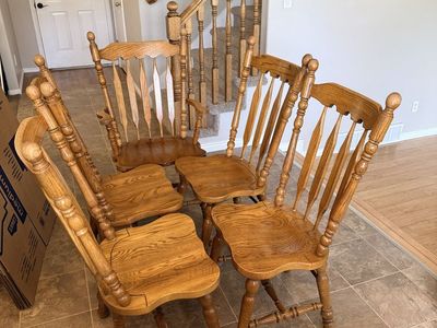 Wooden dining room chairs