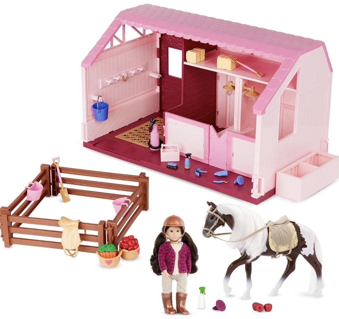Equestrian Play Set - Stable, Horse, Doll - Lights and Water - New in Box