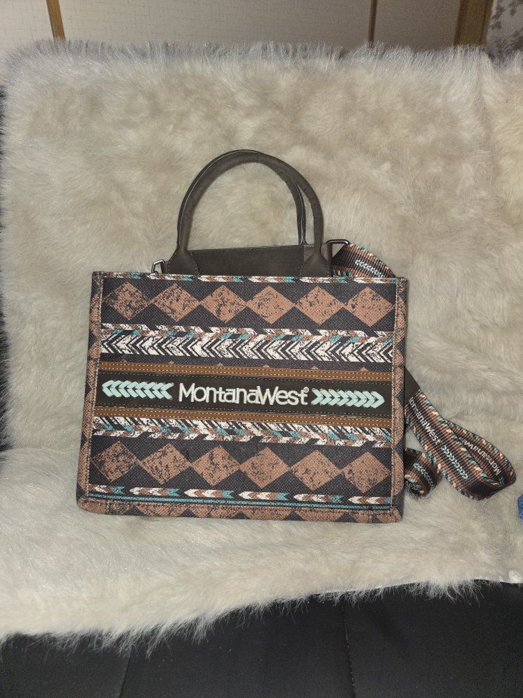 Montana West Southwestern Aztec Print Mini Tote Bag Crossbody W/ Adjustable Strap