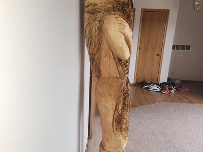 6 ft 6 in. Wood statue (approx 250 lbs)