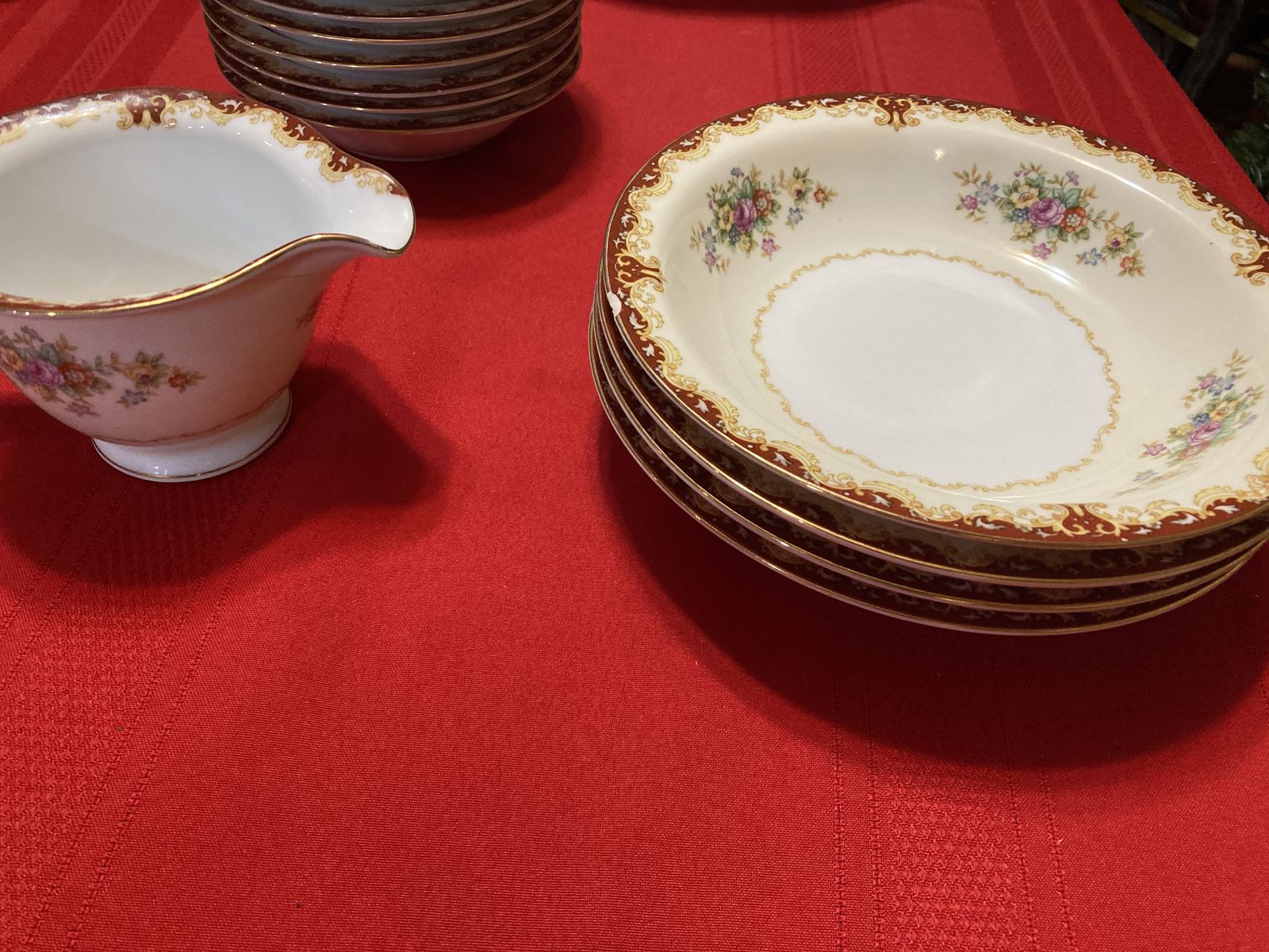 Vintage Spoto fine China Set Made In Occupied Japan Multicolor Floral Design With Gold Trim