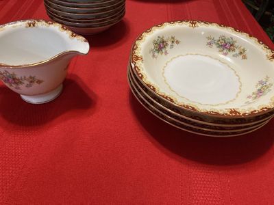 Vintage Spoto fine China Set Made In Occupied Japan Multicolor Floral Design With Gold Trim
