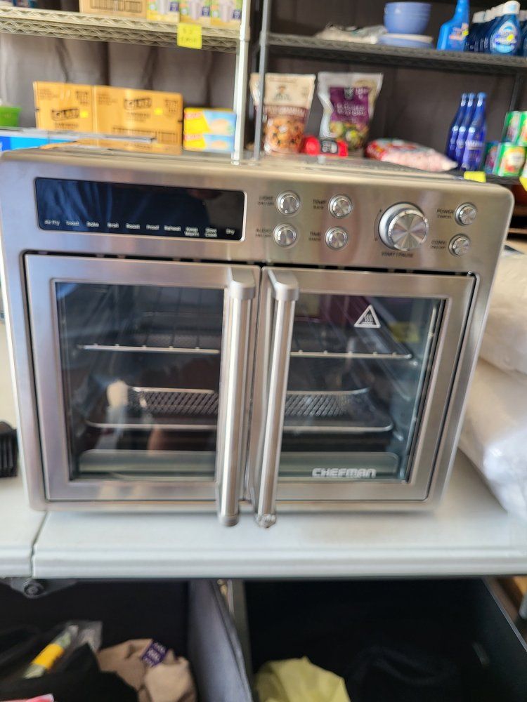 Chefman 10-in-1 Stainless Steel French Door Toaster Oven Air Fryer, 26 Qt. Capacity